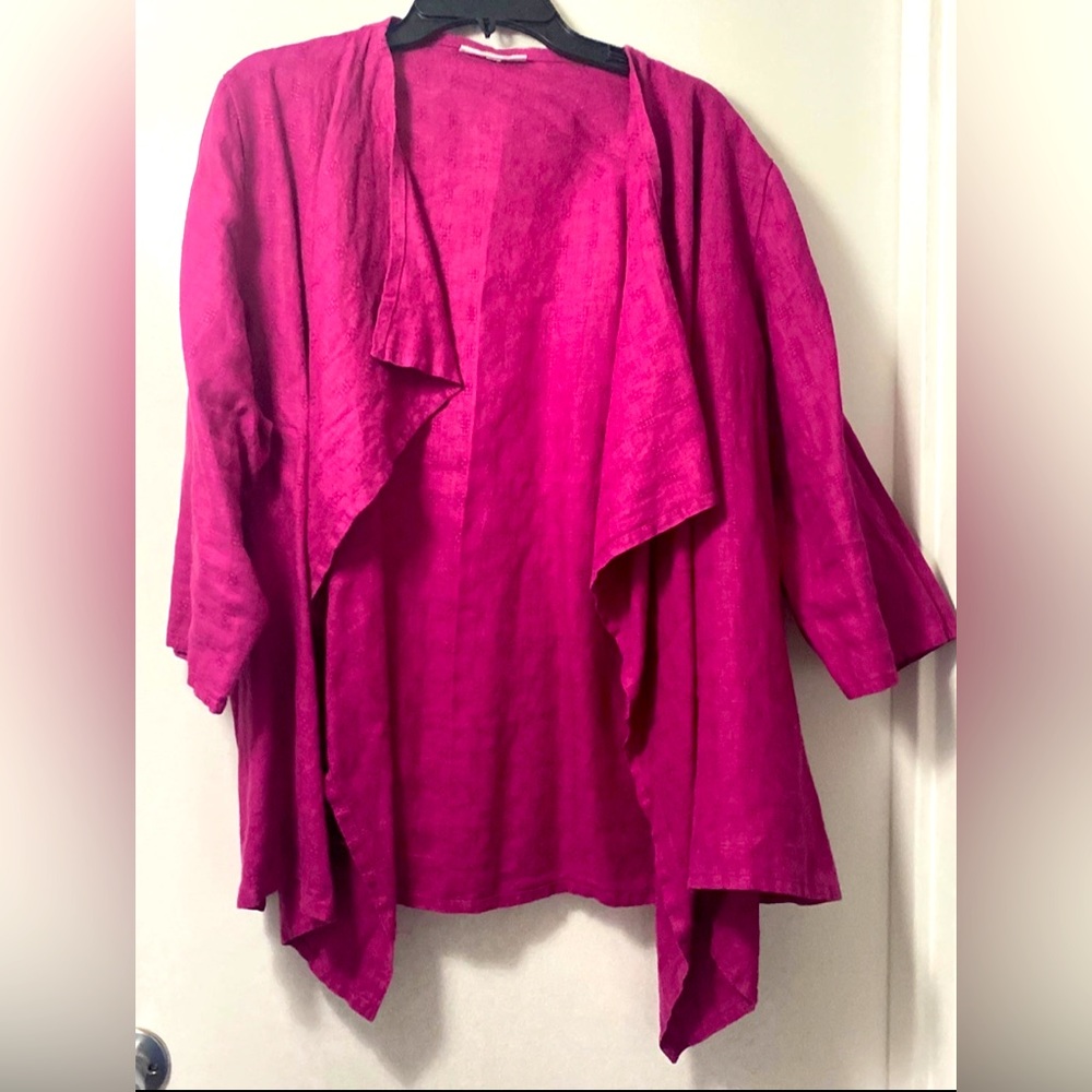 NWOT Bryn Walker Linen Magenta Jacket size Large